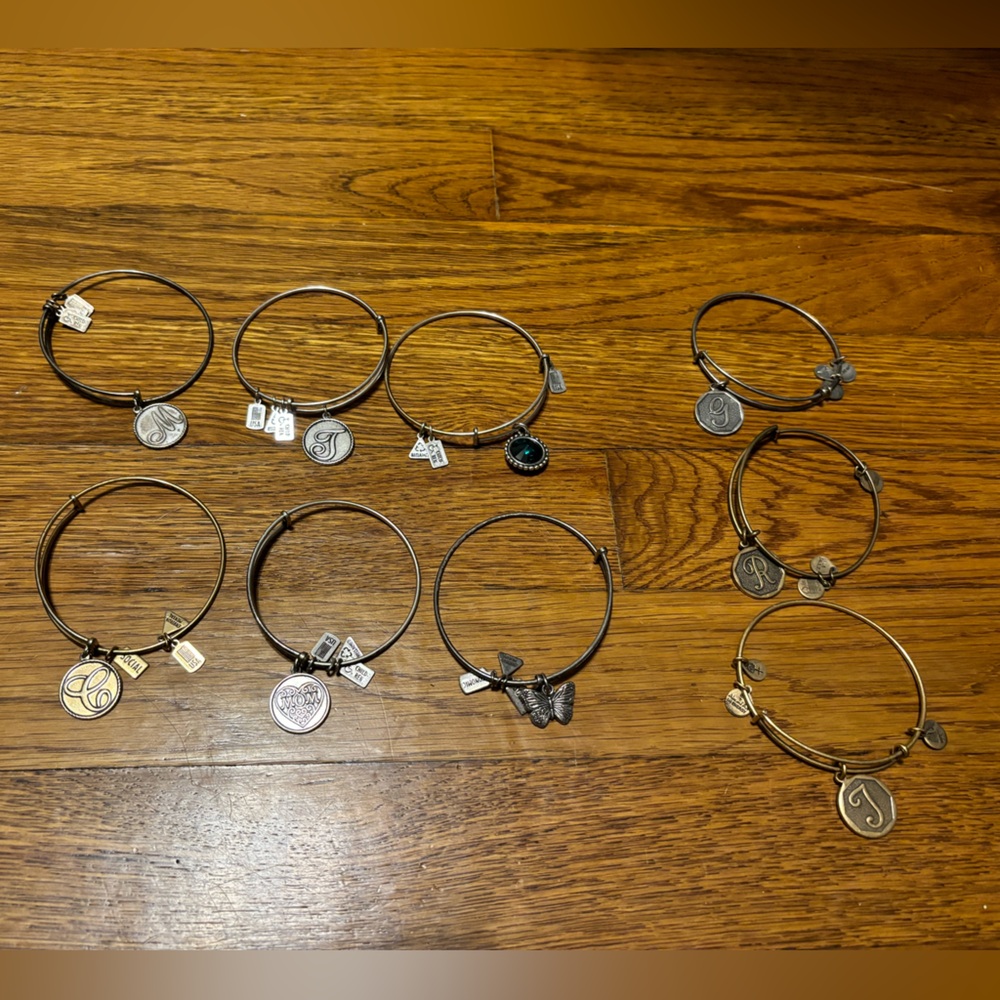 Lot of 9 Alex and Ani/Wind and Fire bangle bracelets